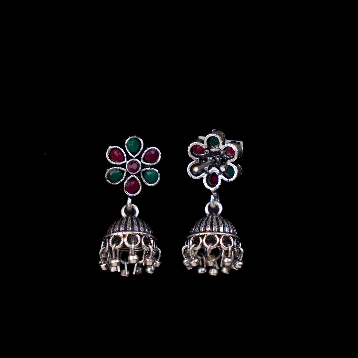 Floral flawlessness jhumki earrings (Multicolored)