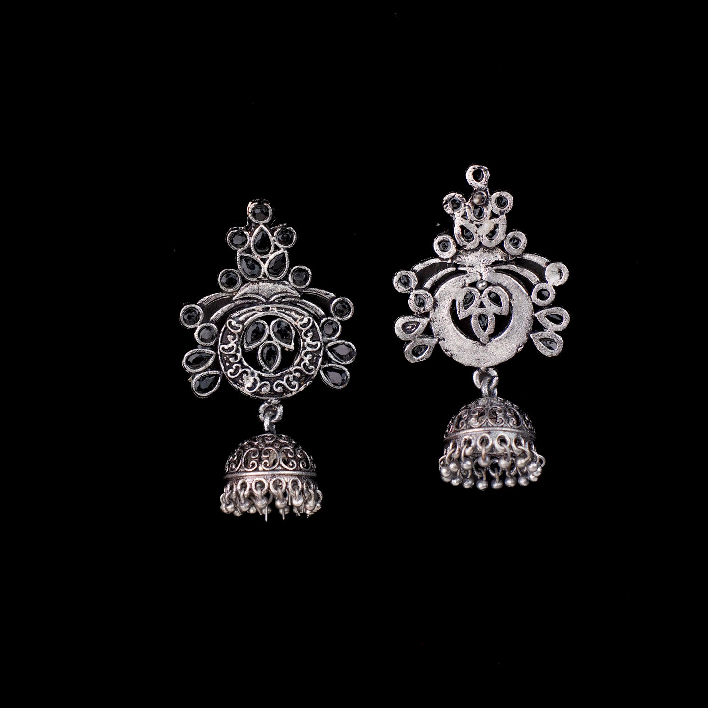 Mughal majesty jhumka earrings (Black)