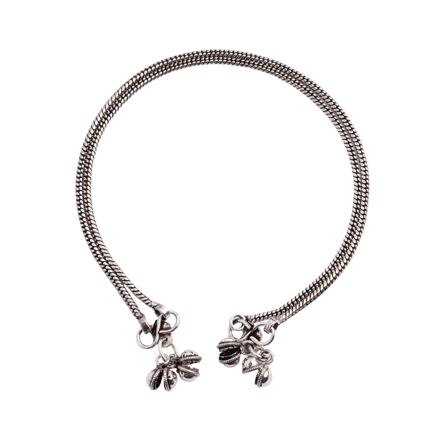 Ethnic elegance oxidised anklet (Silver)