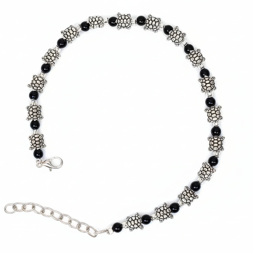Tide&Trail beaded anklet (Black)