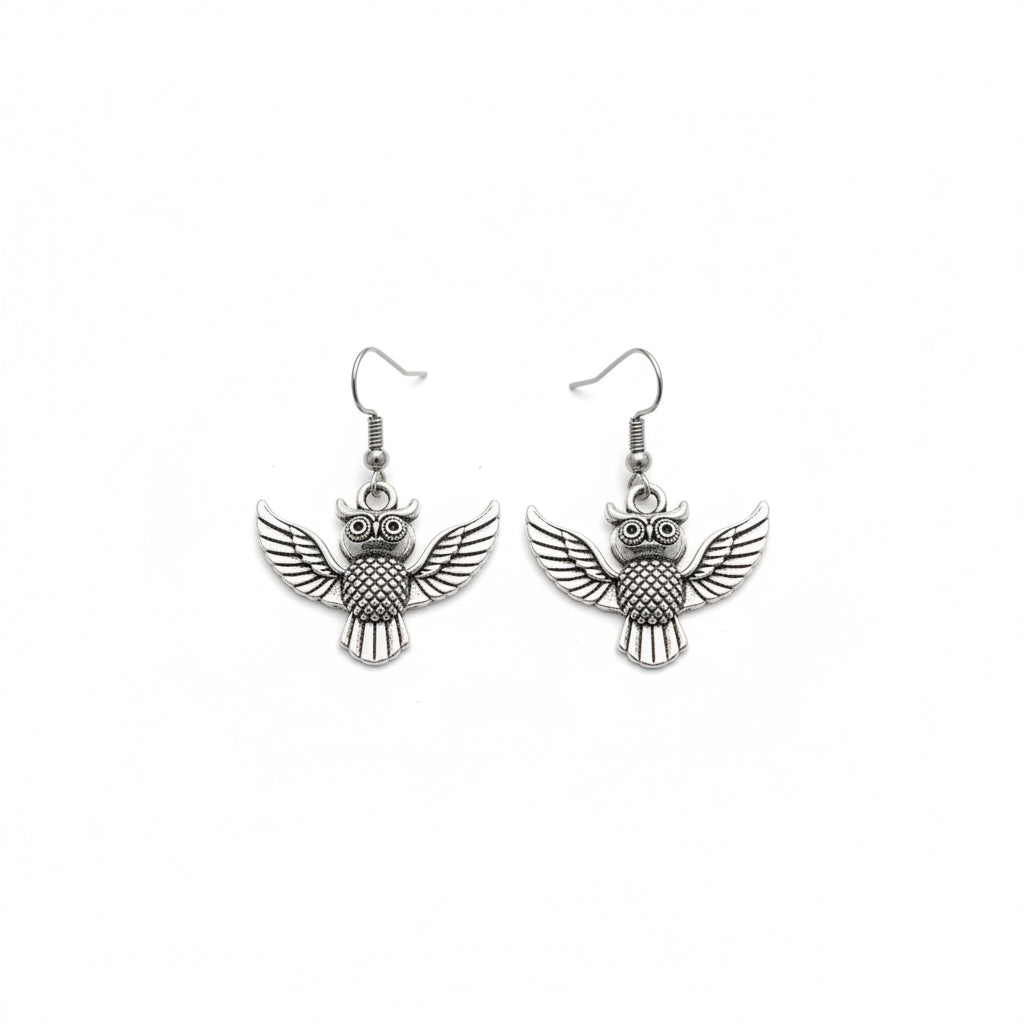 Flying Owl Drop Earring
