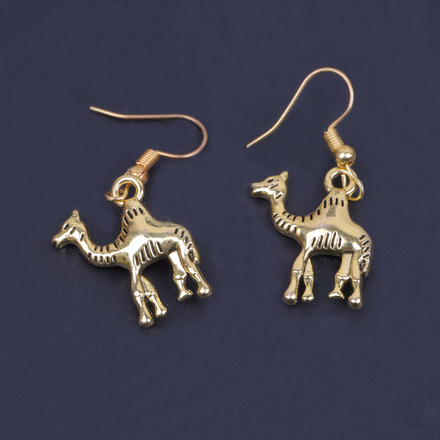 Camel dangler earrings
