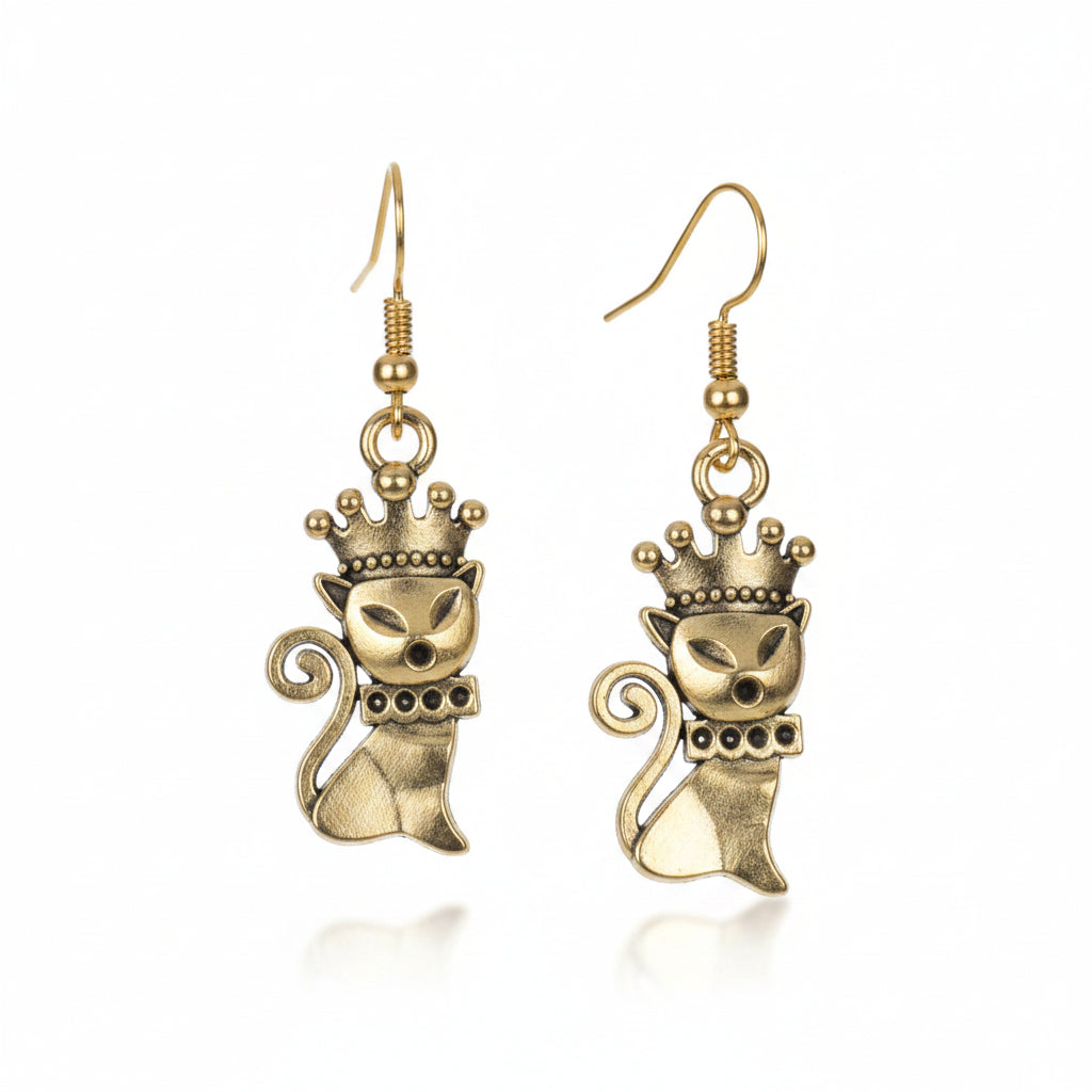 Crown and claw dangler earrings