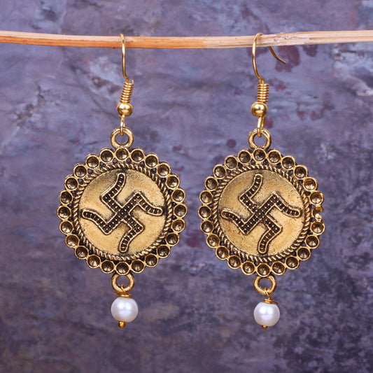Sacred Swastik dangler earrings