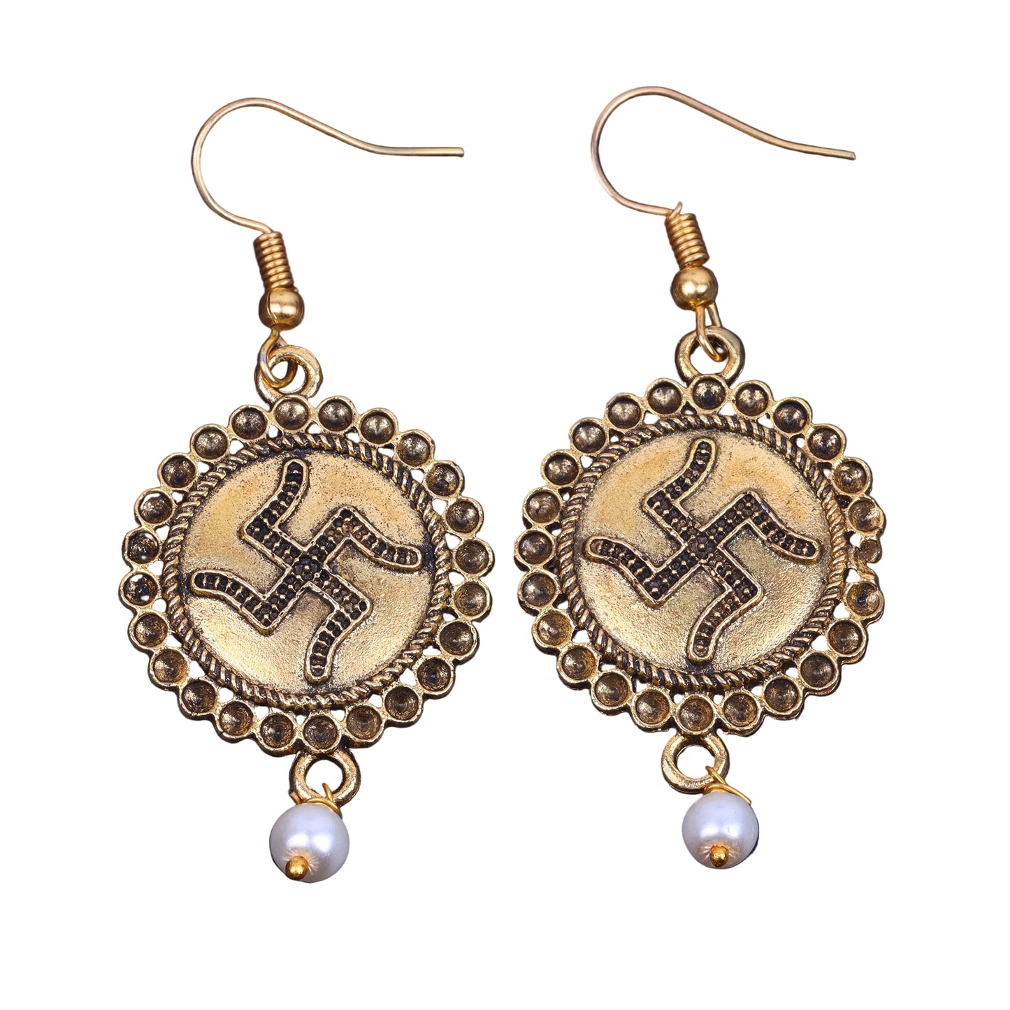 Sacred Swastik dangler earrings