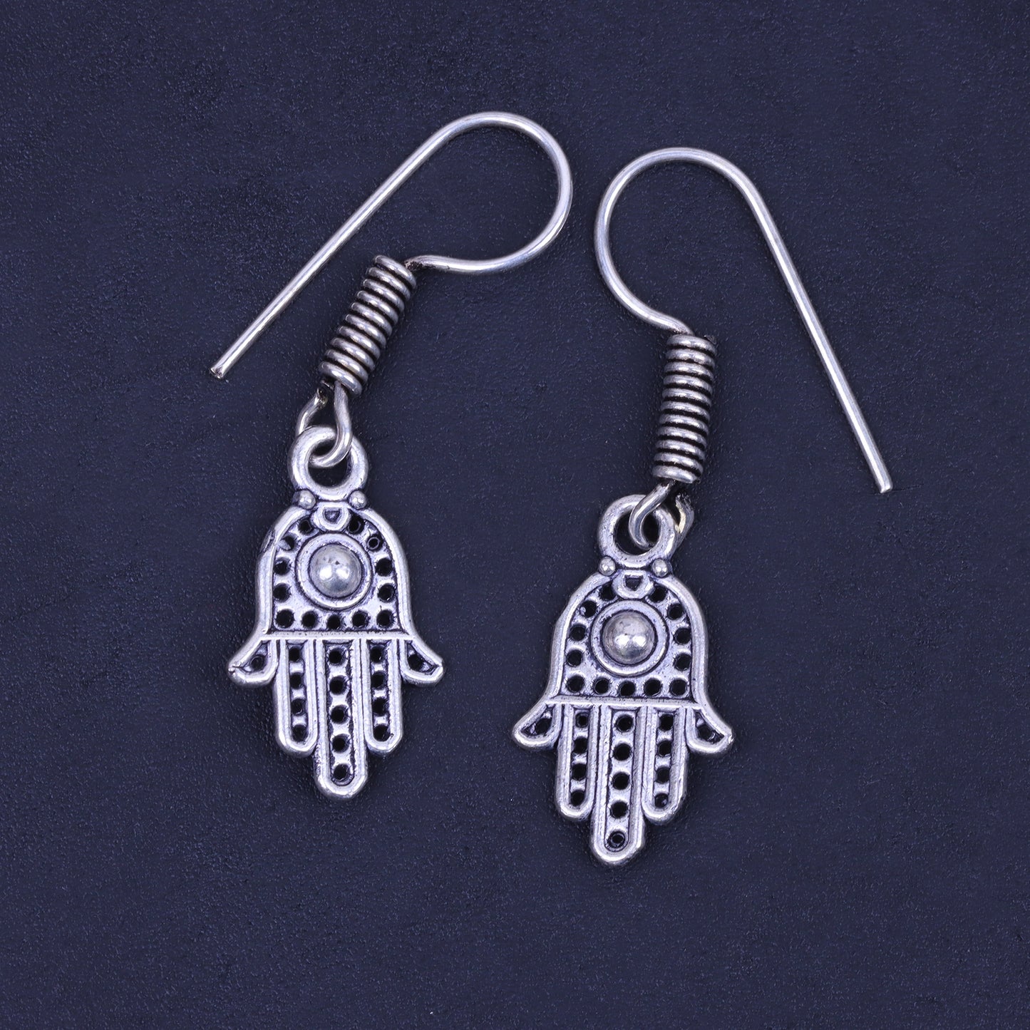 Evil Eye guard dangler earrings (Silver)