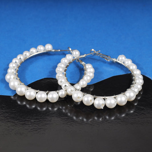 Pearl Prestige hoop earrings (White)