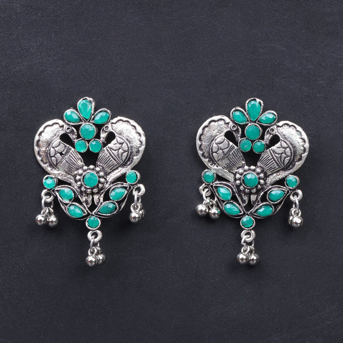 Bulbul Bling Party Studds earrings (Green)