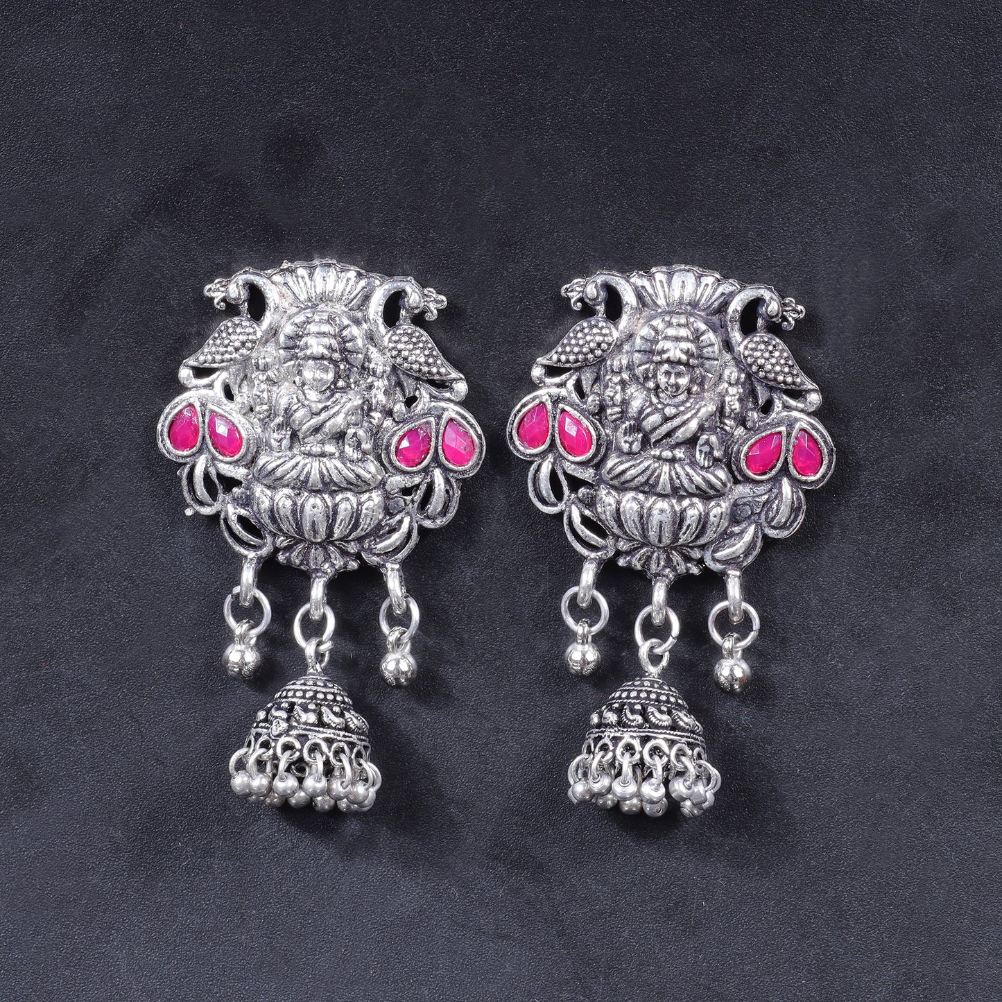 Abundance awesomeness laxmi jhumki earrings (Red)