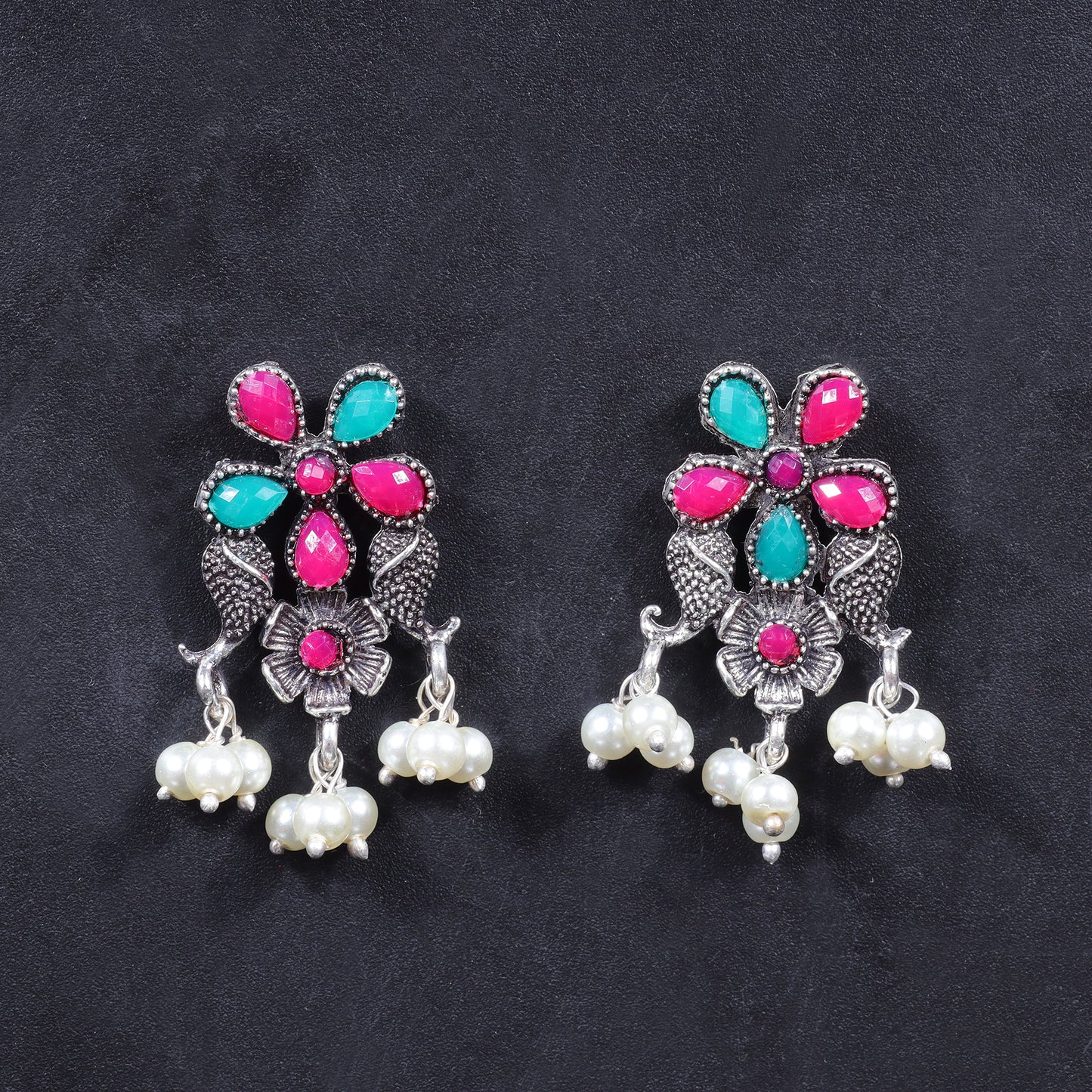 Floral Drop stud earrings (Multicolored)