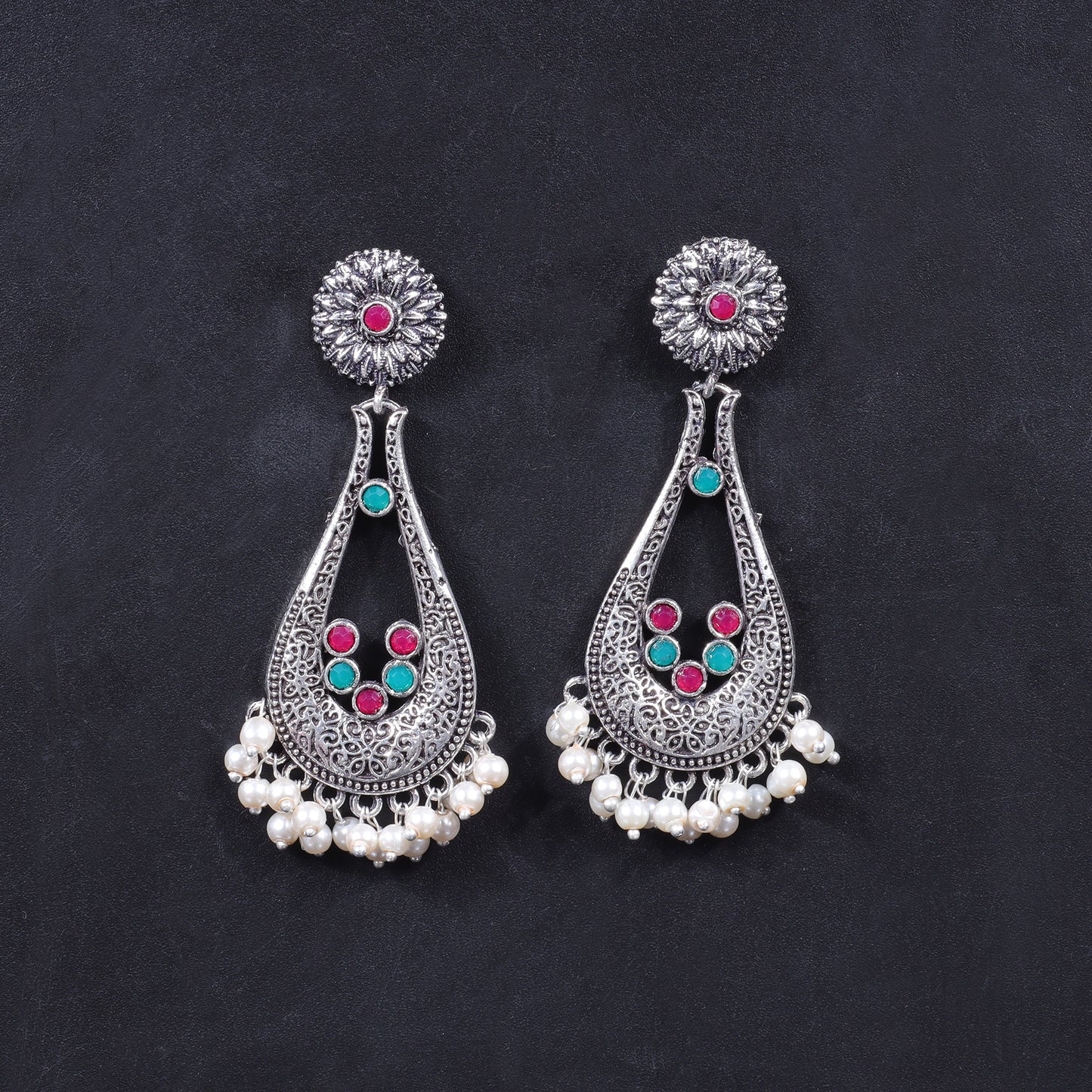 Shine Drop pearl dangler earring (Multicolored)