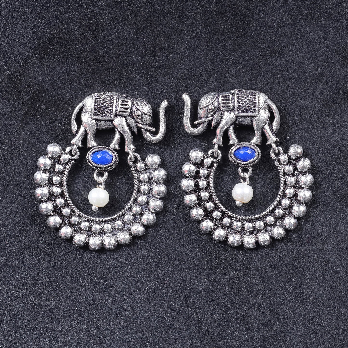 Elephant Arc dangler earrings (Blue)