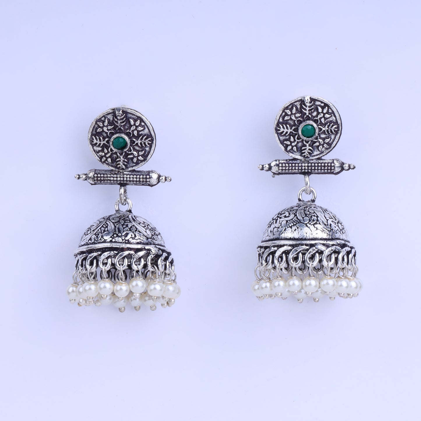 Charmbell jhumka earrings (Green)