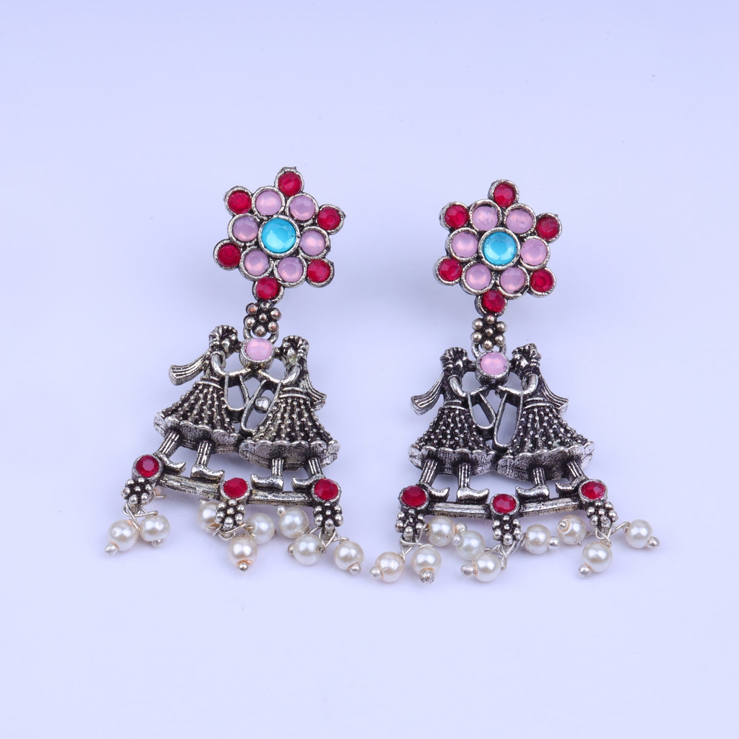 Bride-Groom Floral dangler earrings (Multicolored)