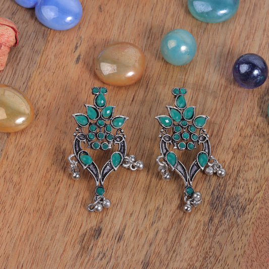 Tint and Twinkle danglers earrings (Green)