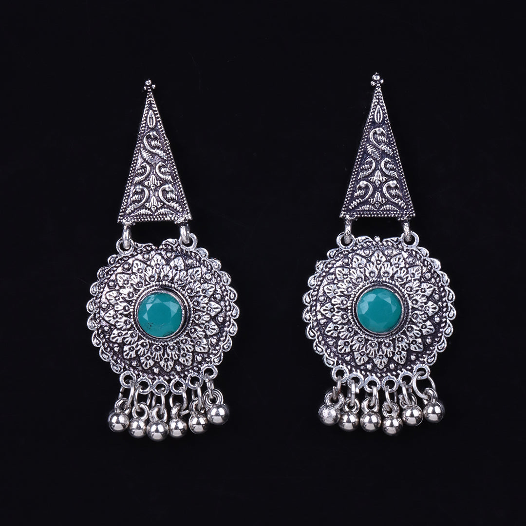 Shine Fine Dangler Earrings (Green)