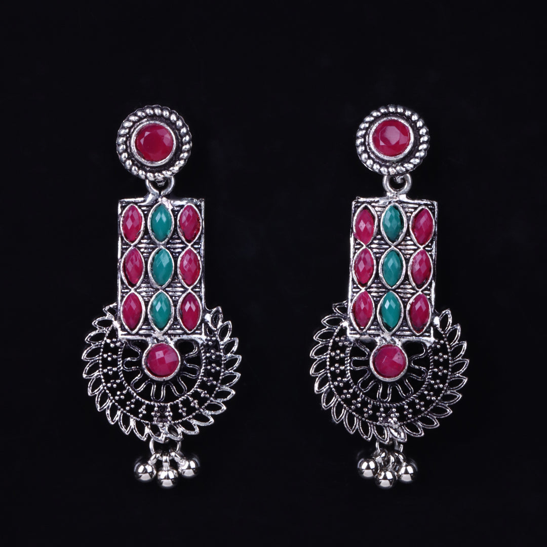 Mystic Chakra stone studded dangler earring (Multicolored)