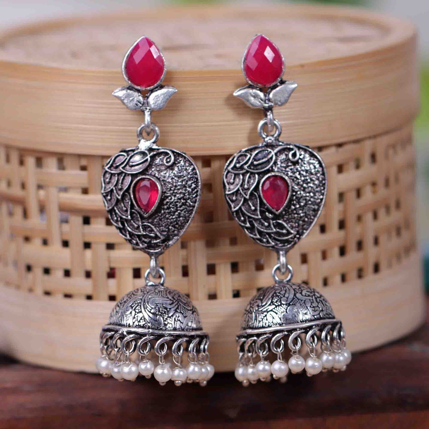 Bling & Swing Jhumka Earring (Red)