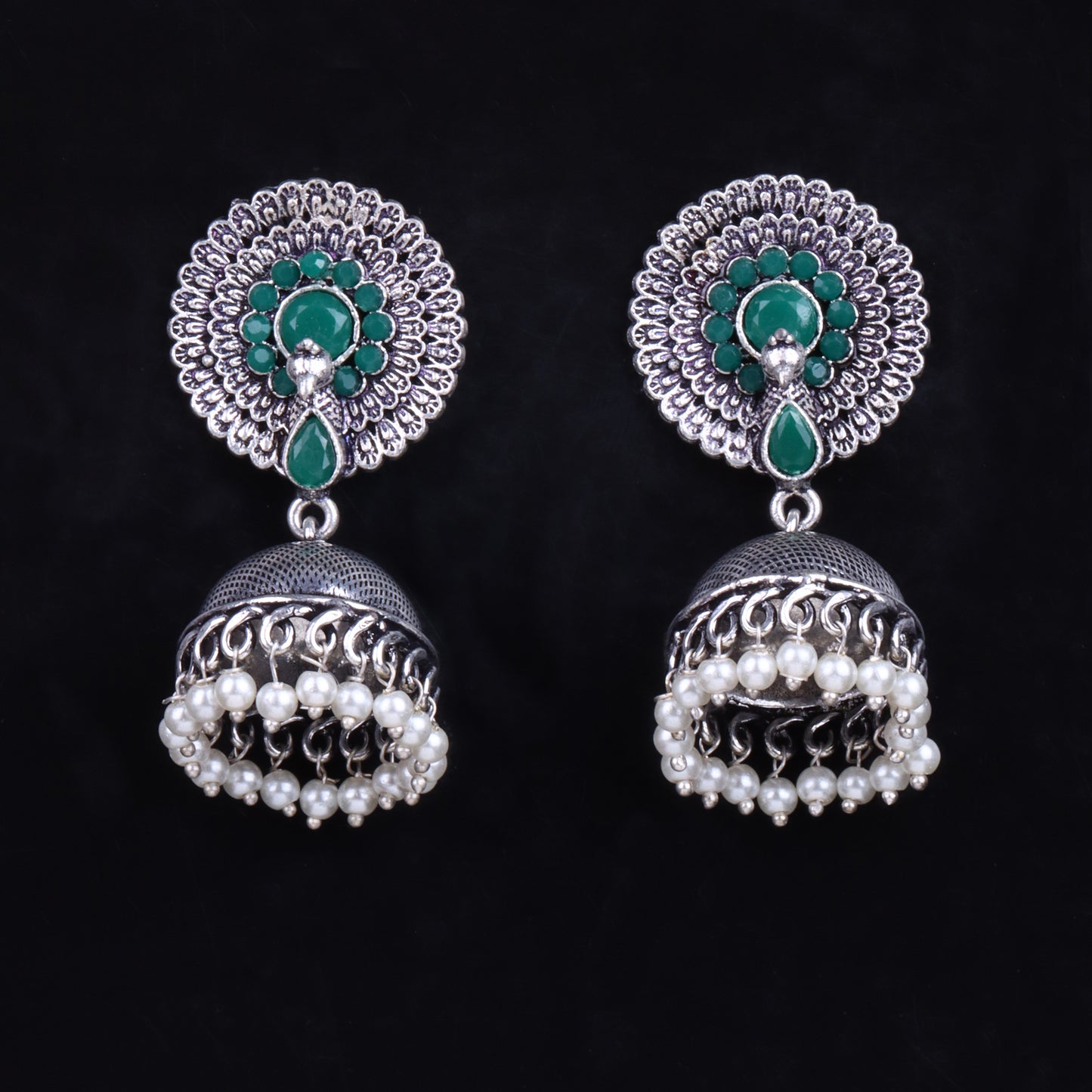 Evergreen jhumka earrings (Green)