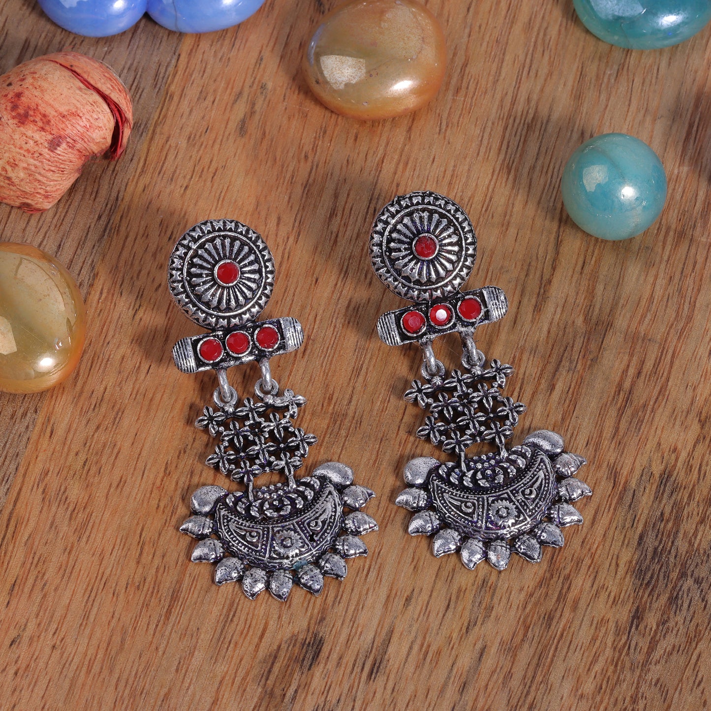 Enchanted Swing dangler earring (Dark Red)