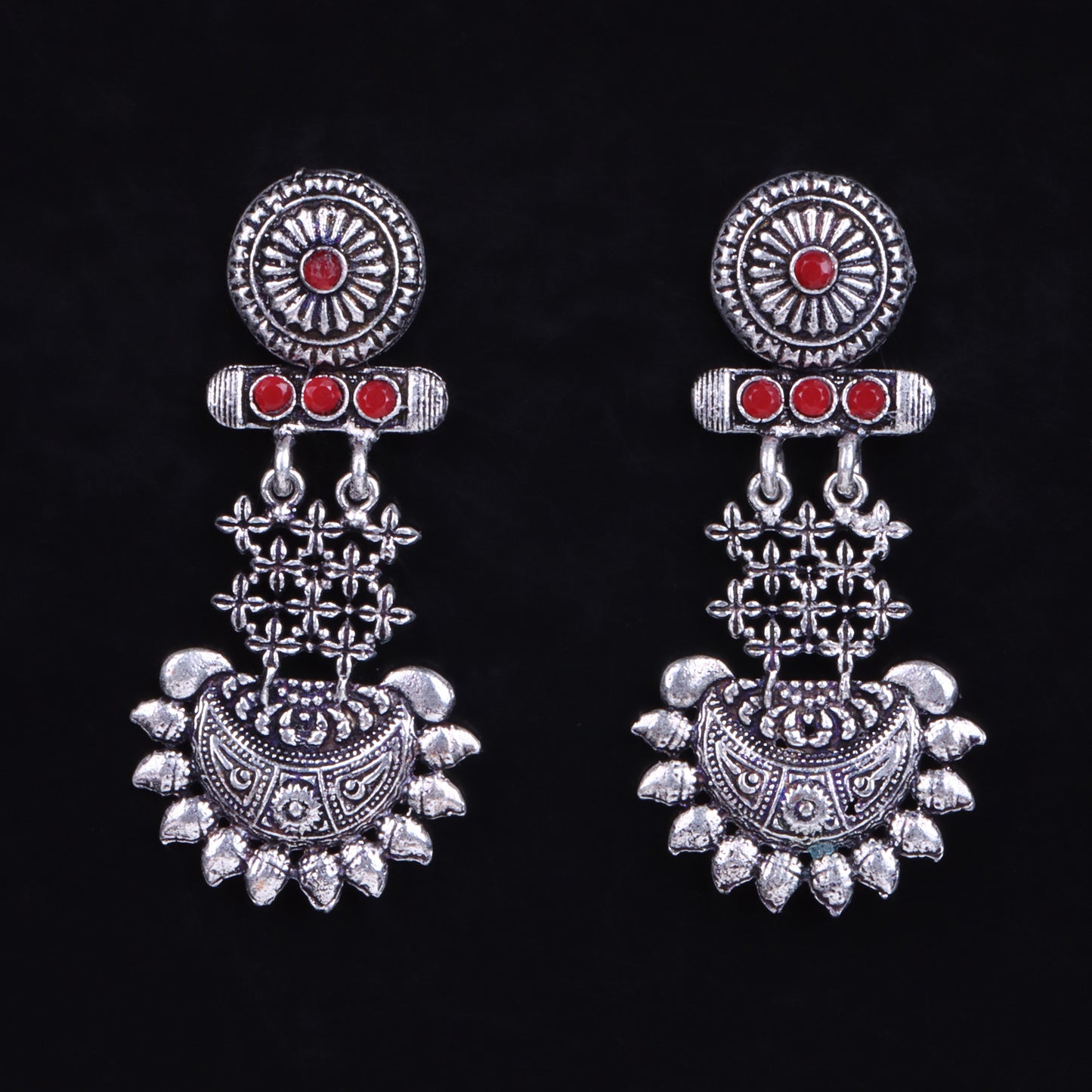 Enchanted Swing dangler earring (Dark Red)