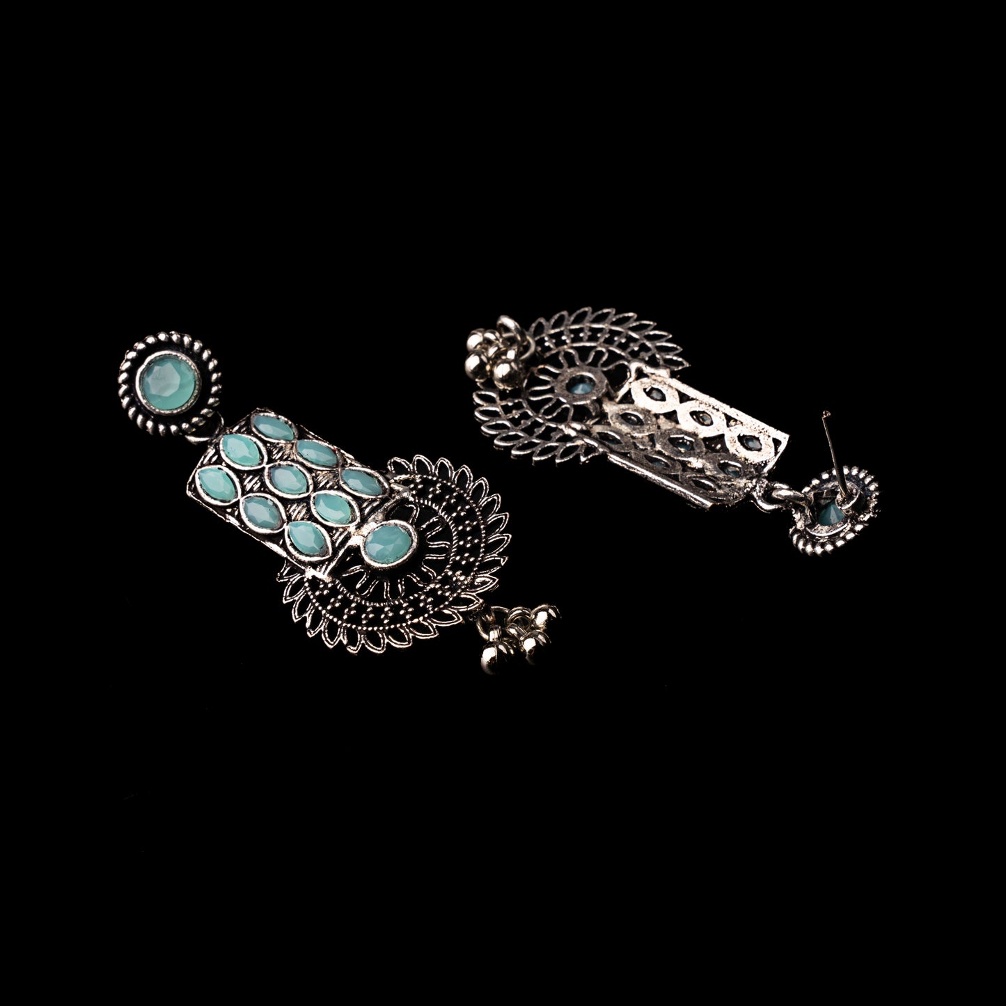 Mystic Chakra stone studded dangler earring (Mint)
