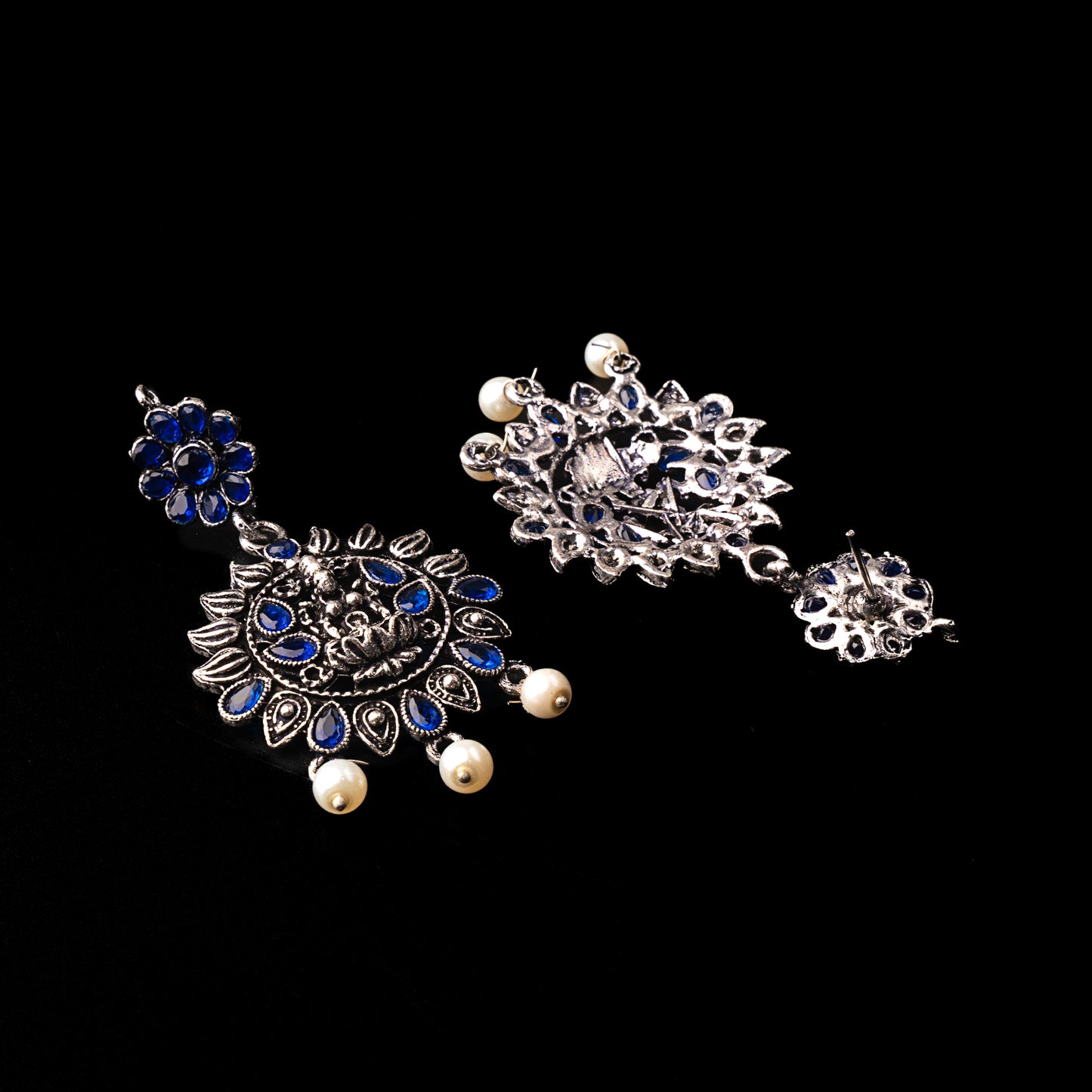 Dhan Laxmi dangler earring (Blue)