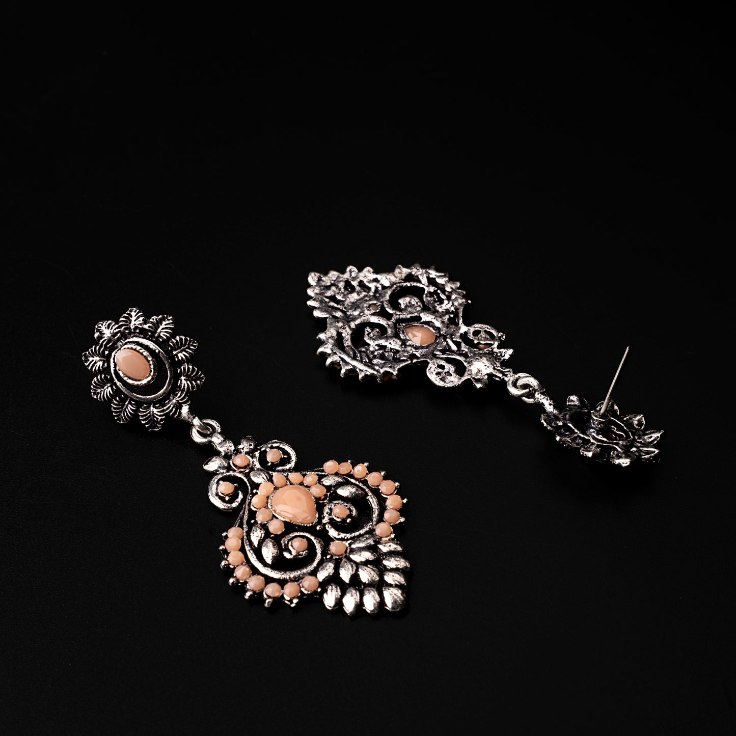 Heritage Paisley Dangler earrings (Light Orange)