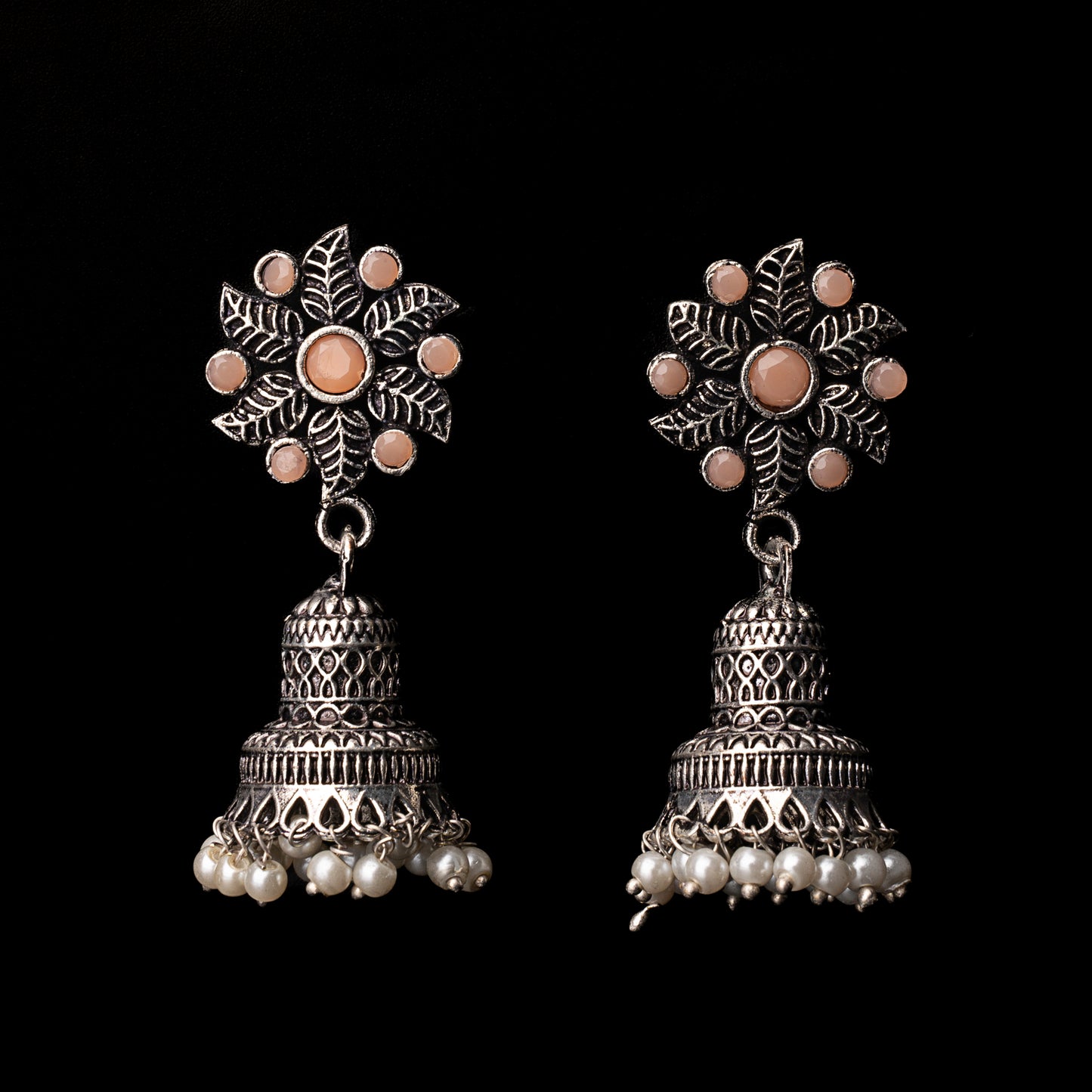 Fearless flower jhumki earring (Light Orange)