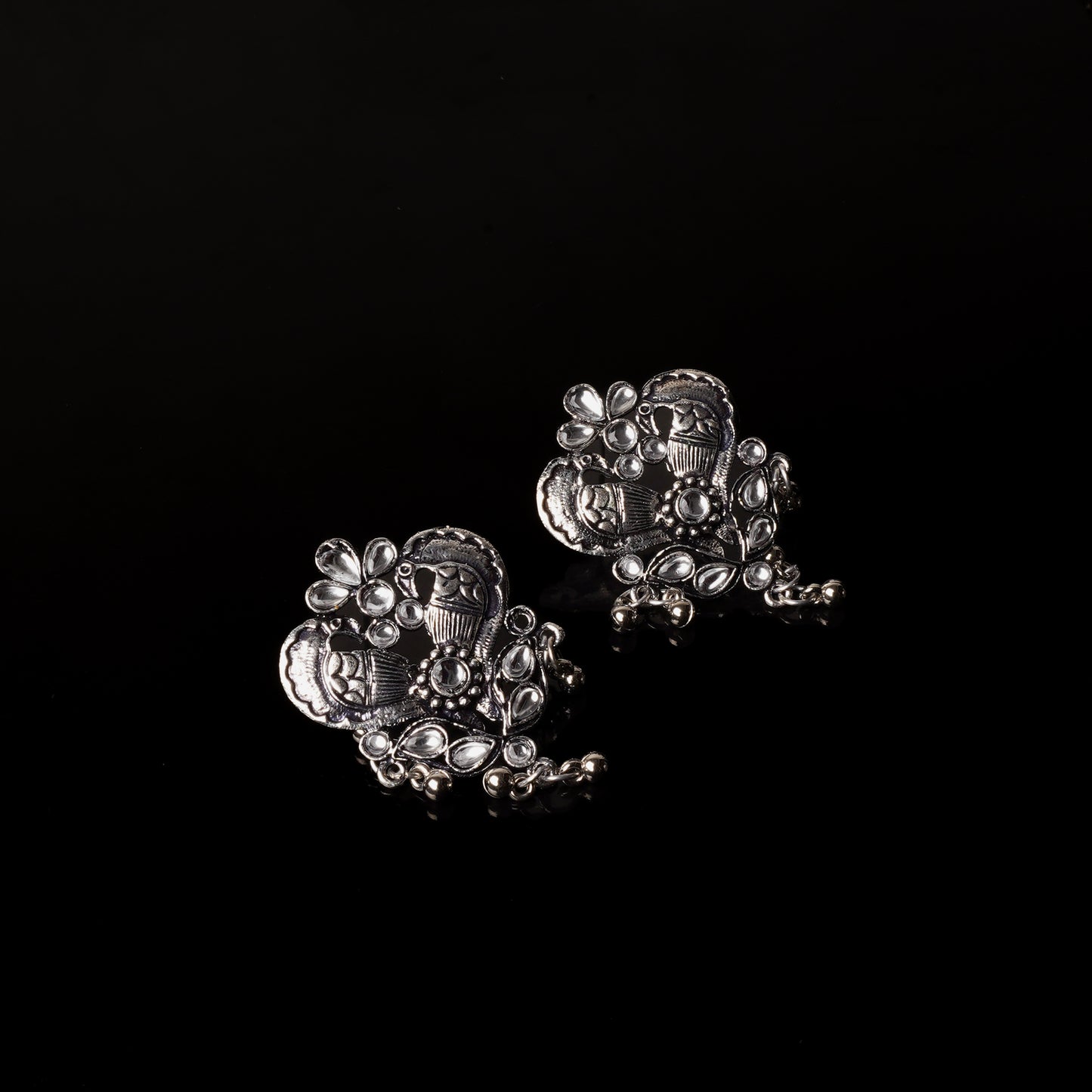 Bulbul Bling Party Studds earrings (White)