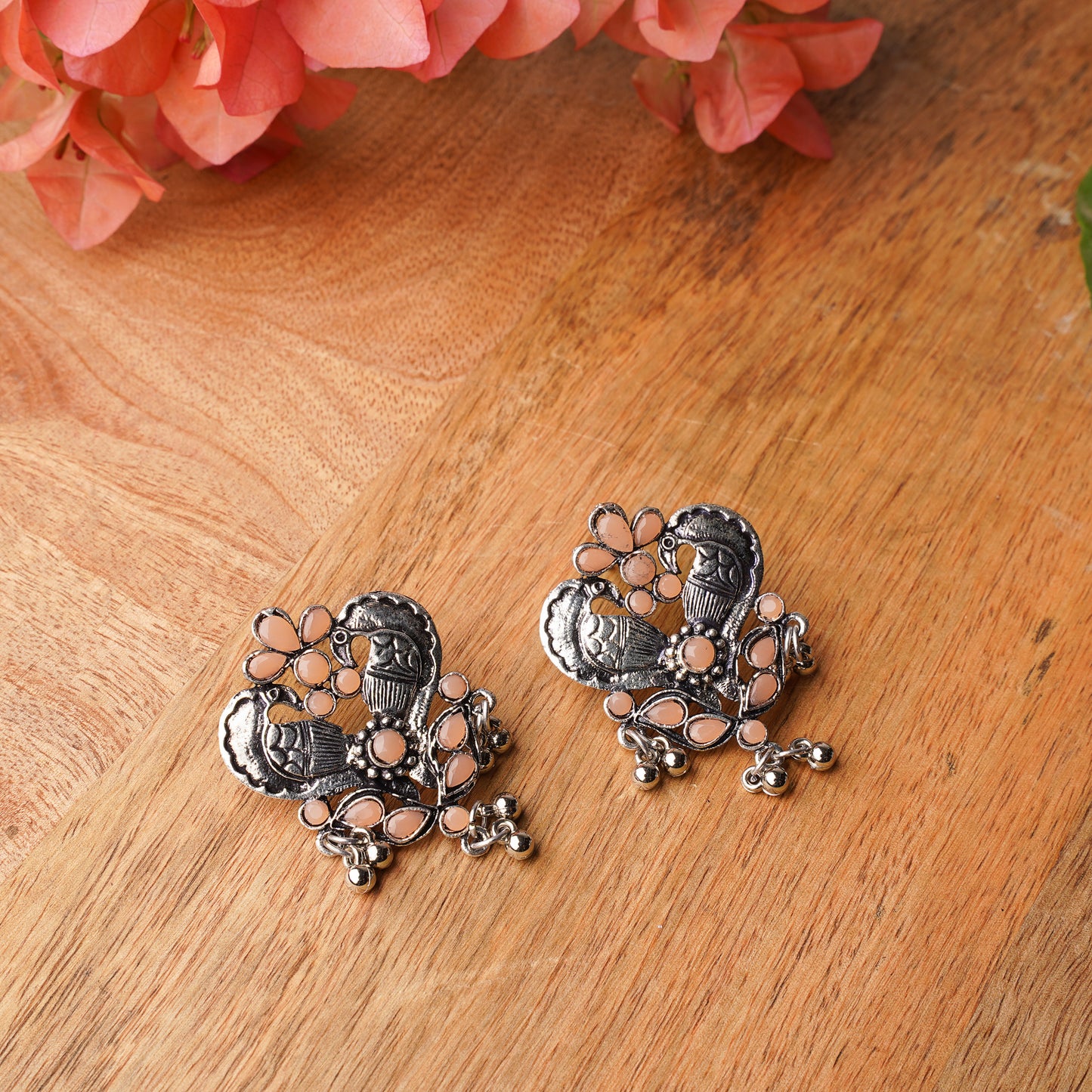 Bulbul Bling Party Studds earrings (Light Orange)