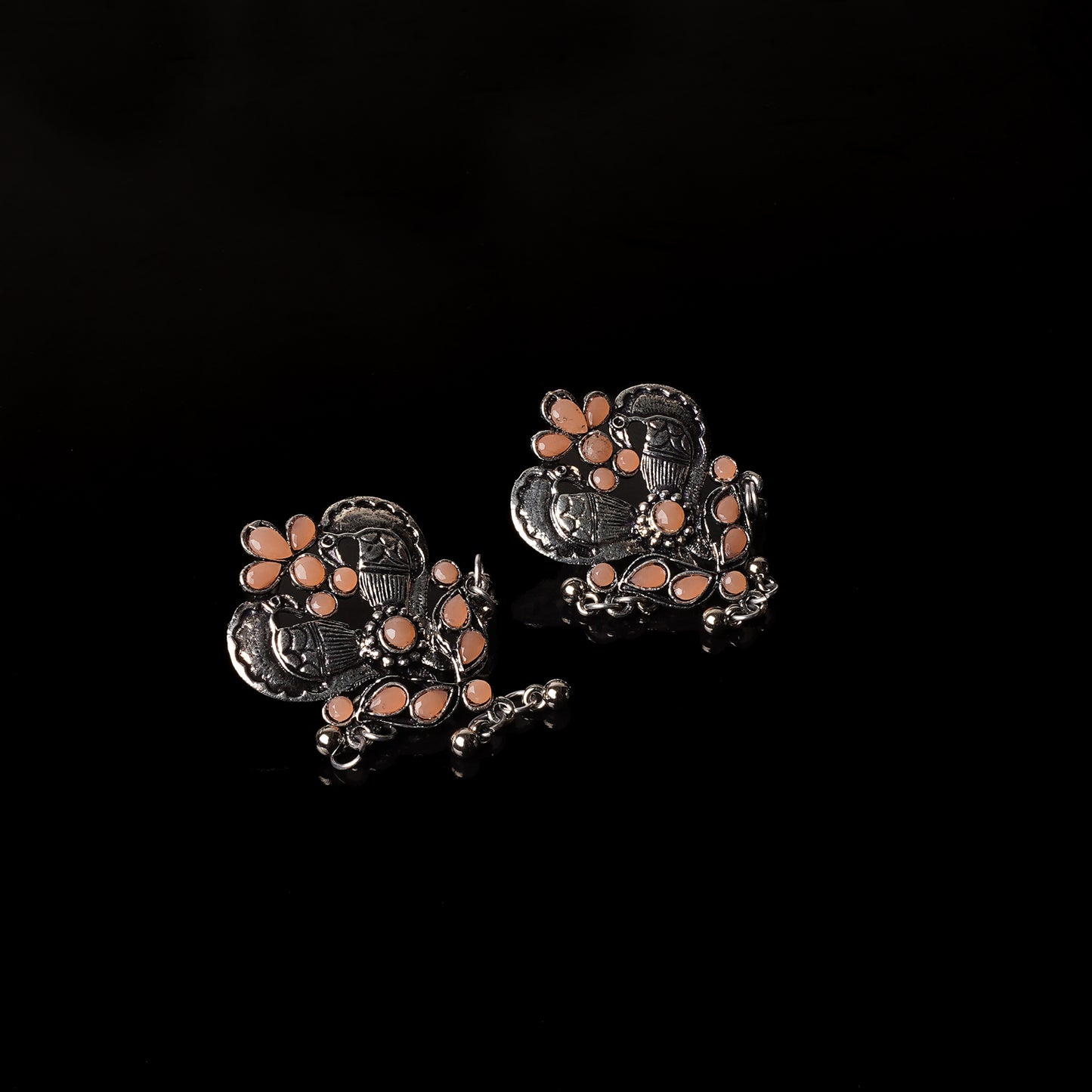 Bulbul Bling Party Studds earrings (Light Orange)
