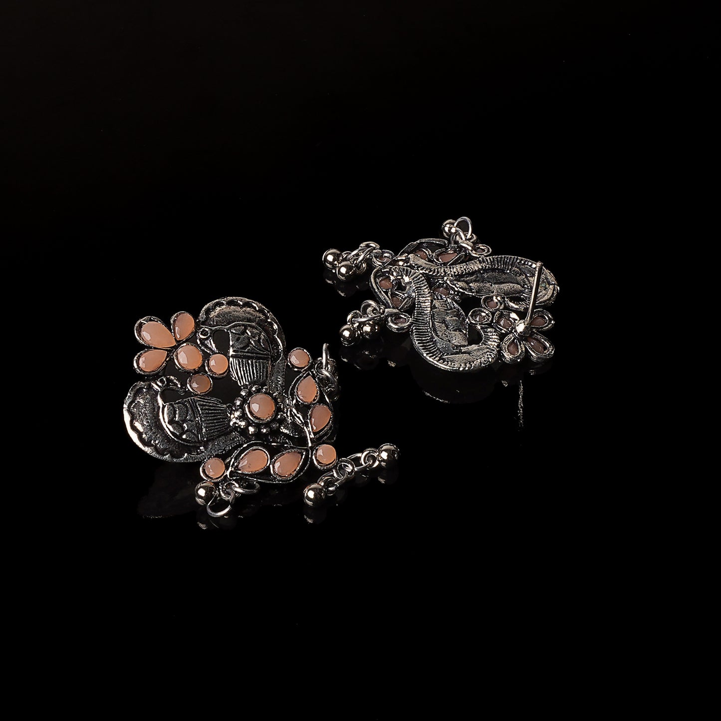 Bulbul Bling Party Studds earrings (Light Orange)