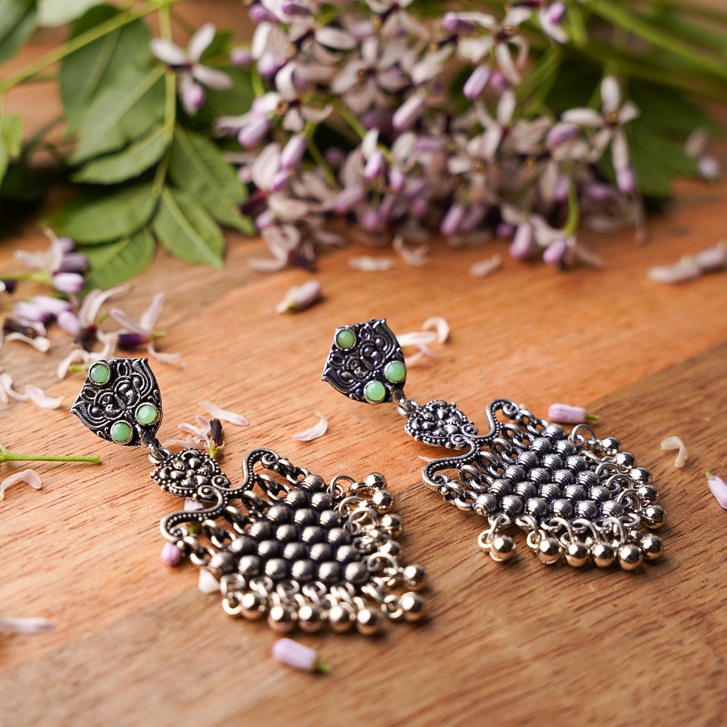 Chan-Chan ghunghroo dangler earring (Pista)