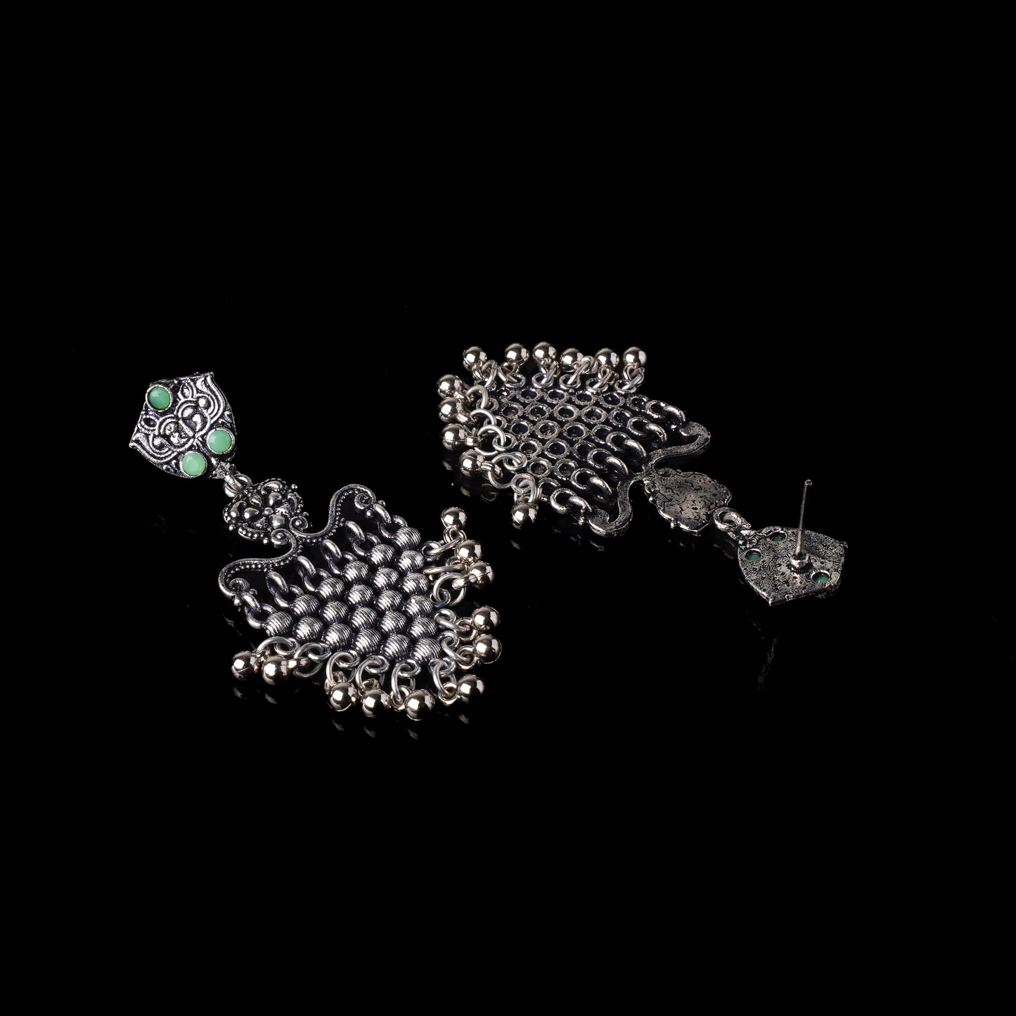 Chan-Chan ghunghroo dangler earring (Pista)