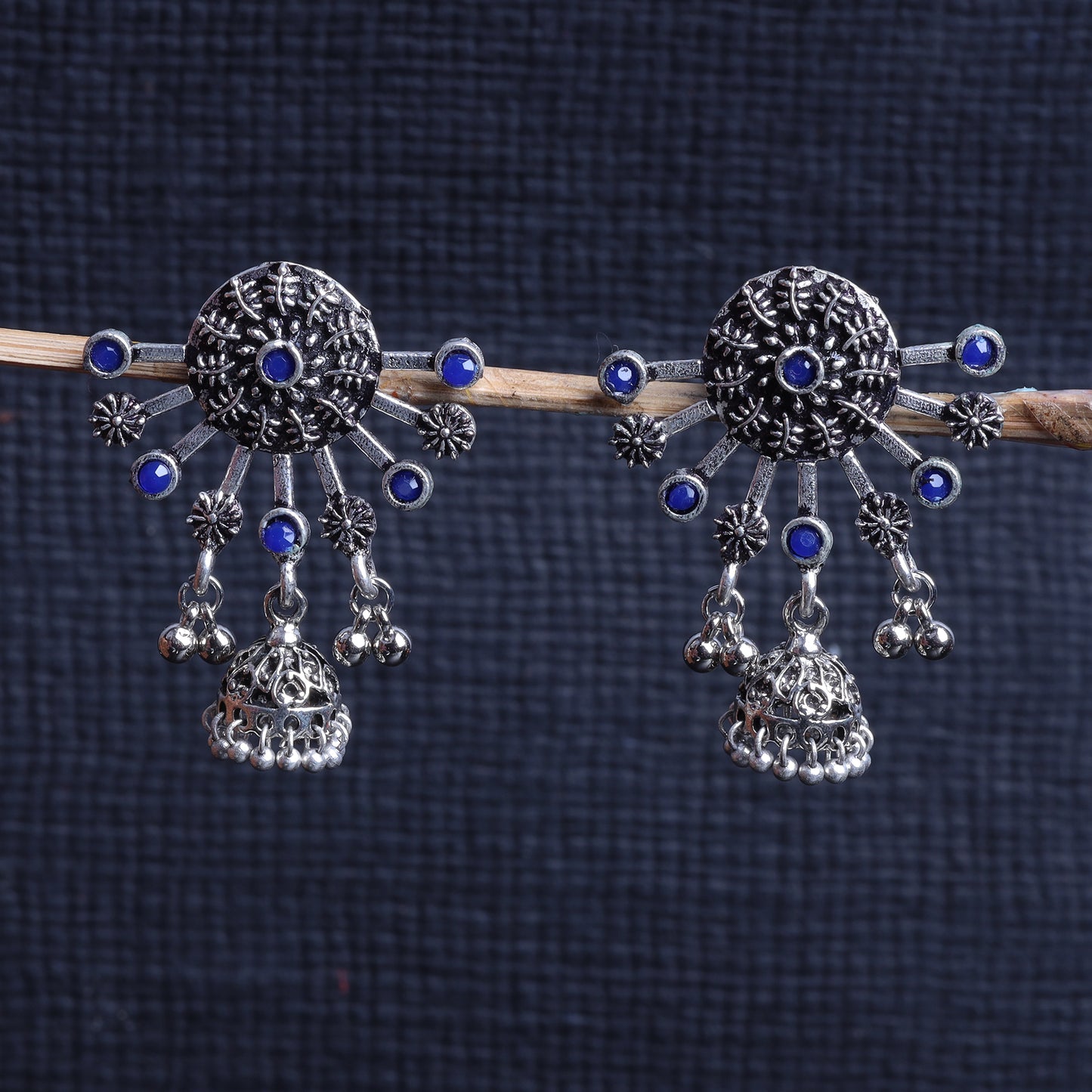 Slays and rays jhumki earrings (Blue)