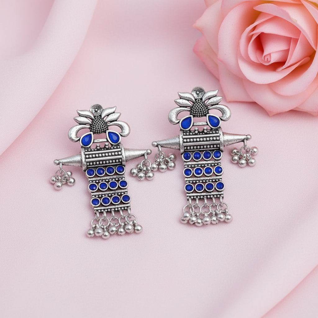 Bindaas Boho dangler earrings (Blue)