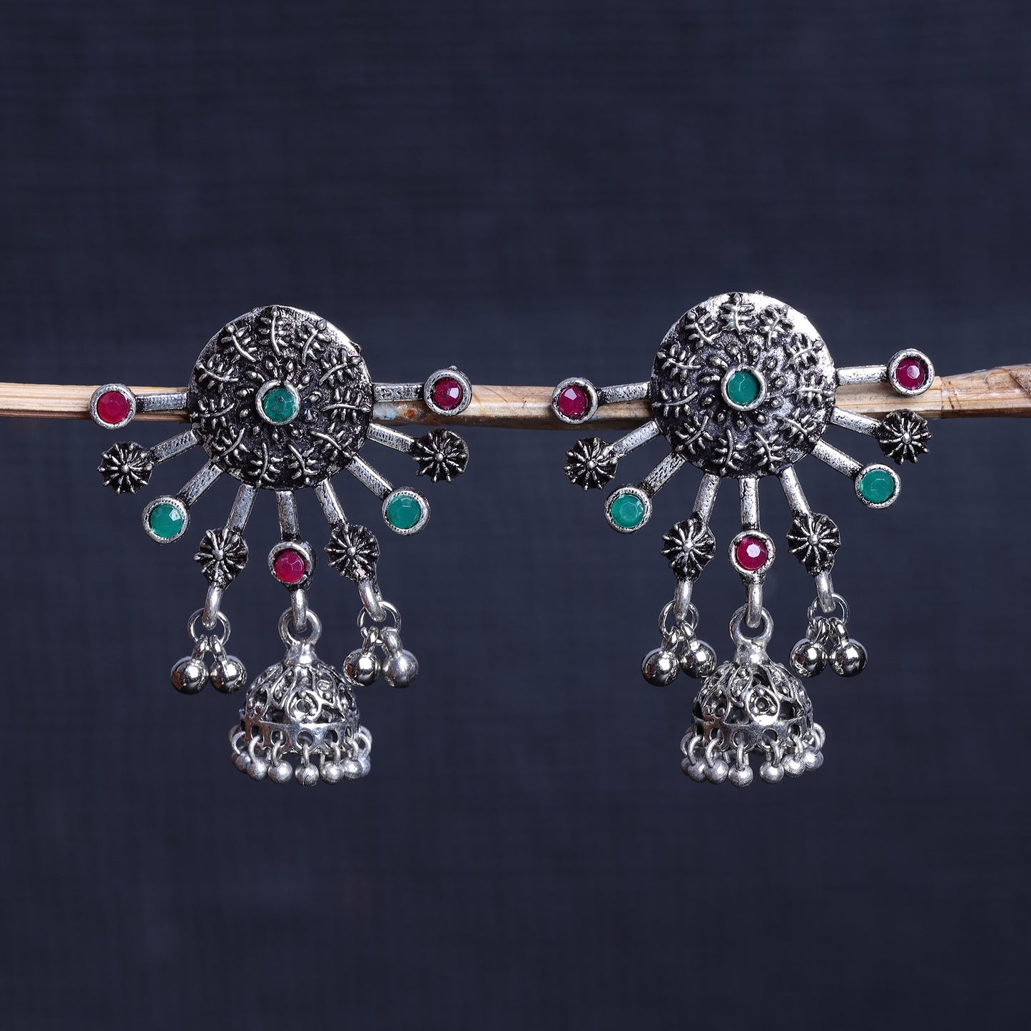 Slays and rays jhumki earrings (Multicolored)