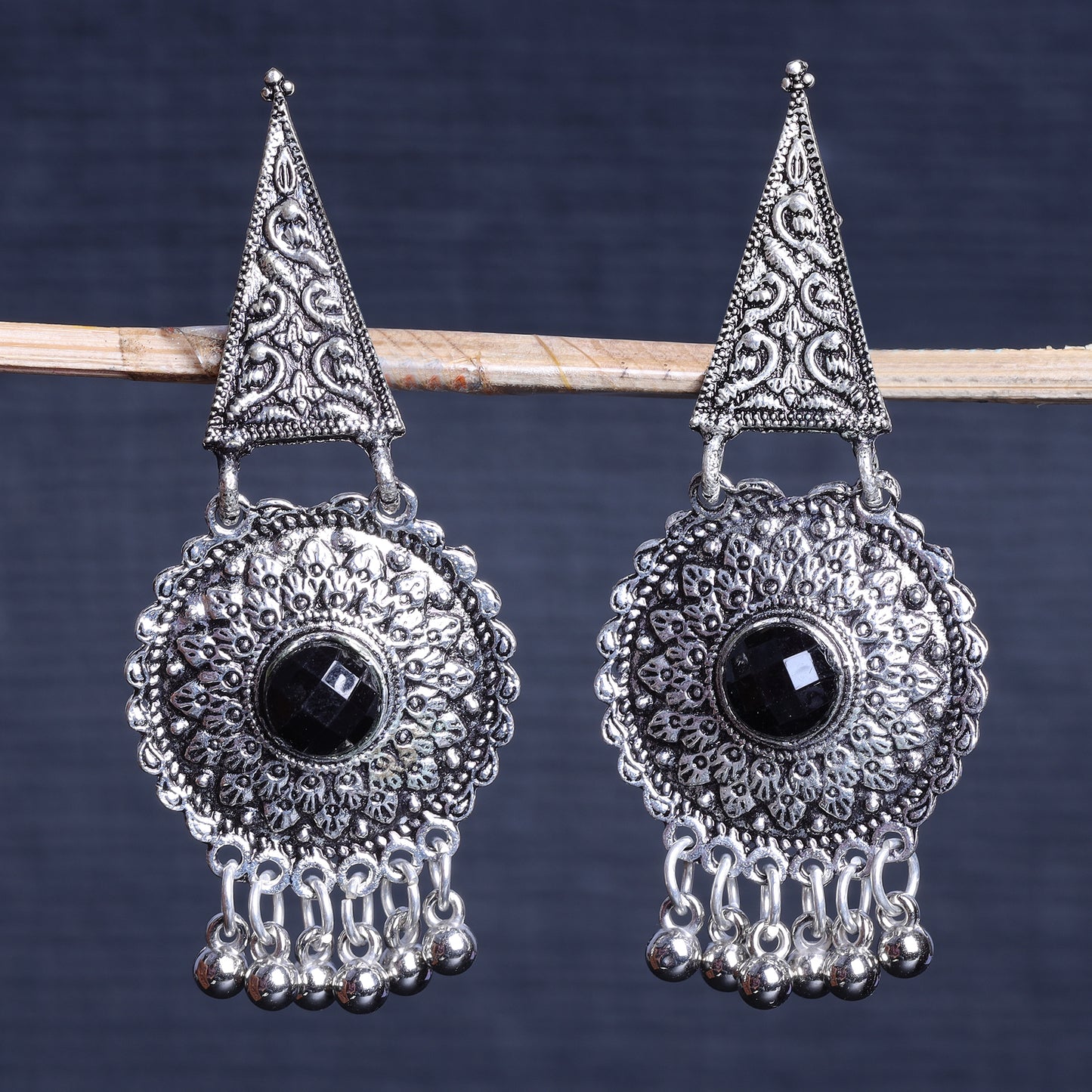 Shine Fine Dangler Earrings (Black)