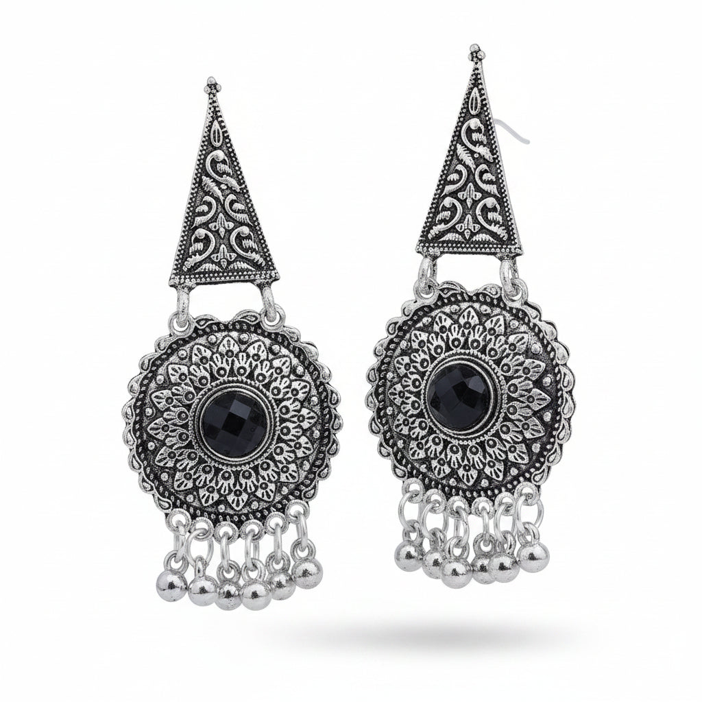 Shine Fine Dangler Earrings (Black)