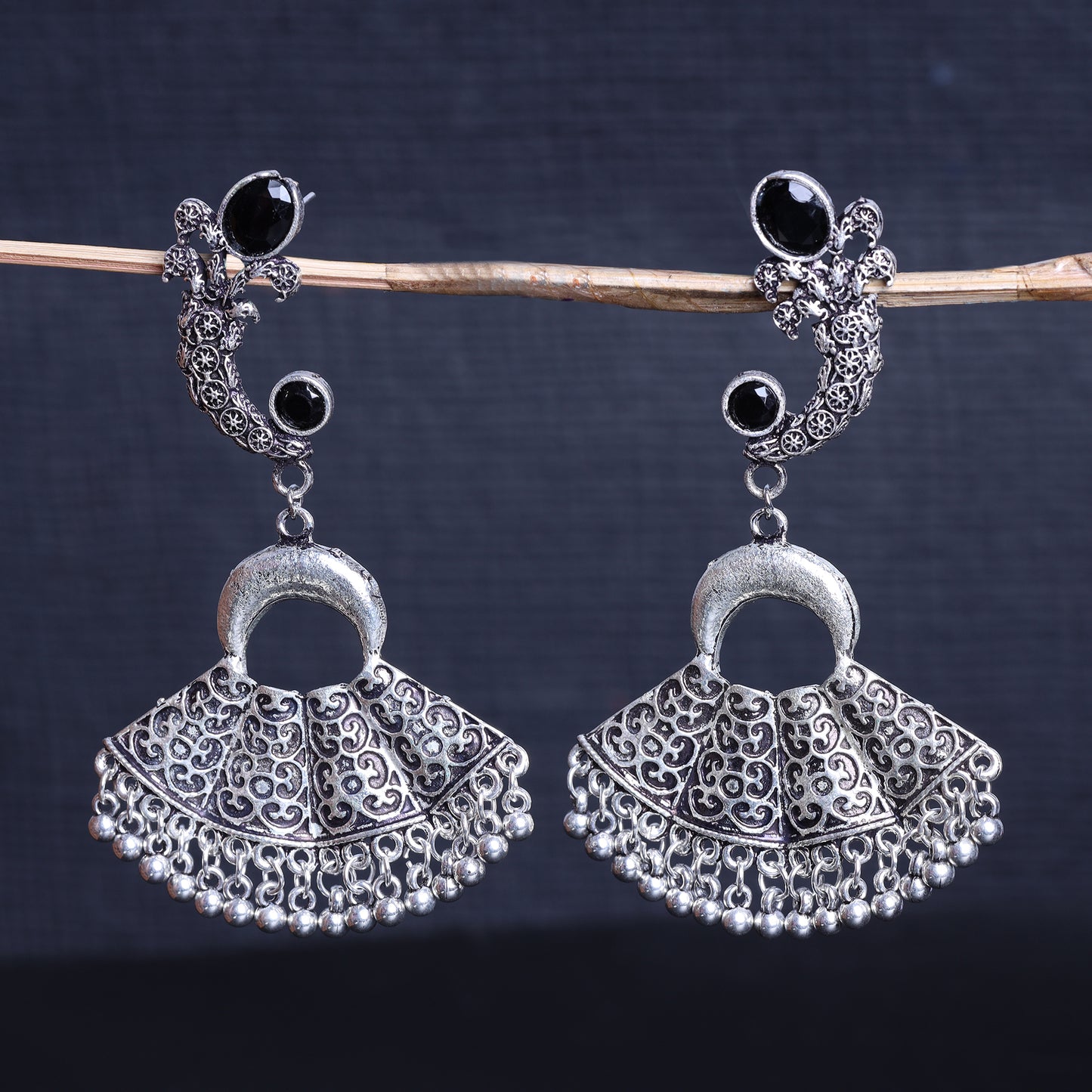 Statement Oxidised Dangler Earrings