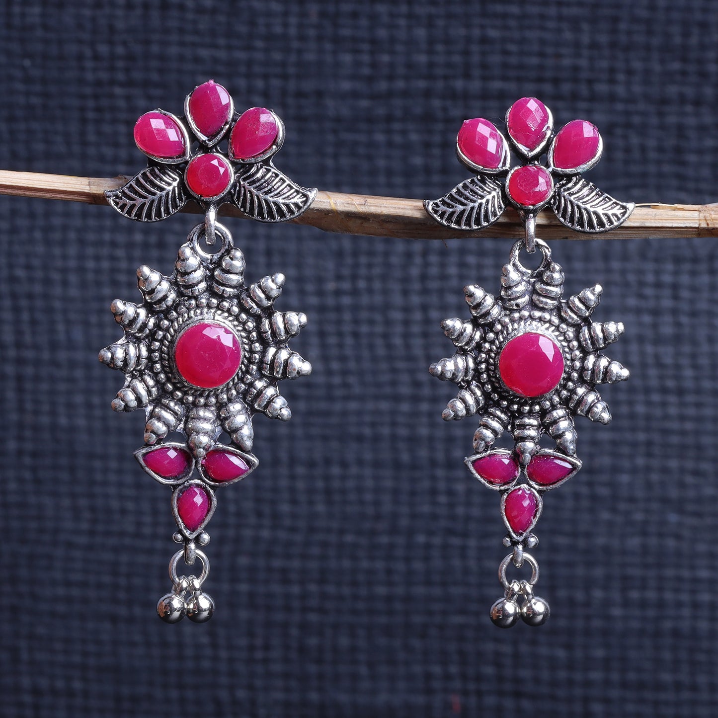 FloraSun dangler earrings (Red)