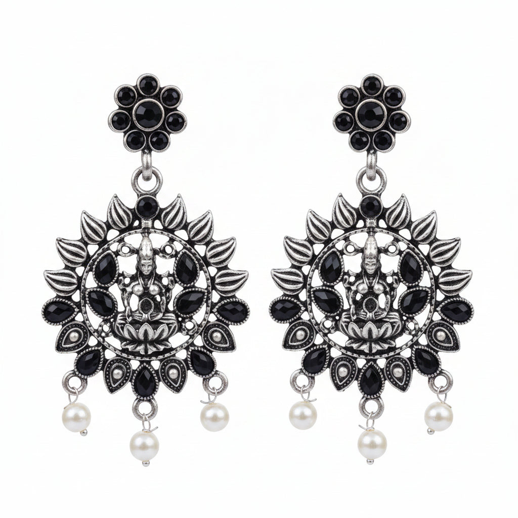 Dhan Laxmi dangler earring (Black)
