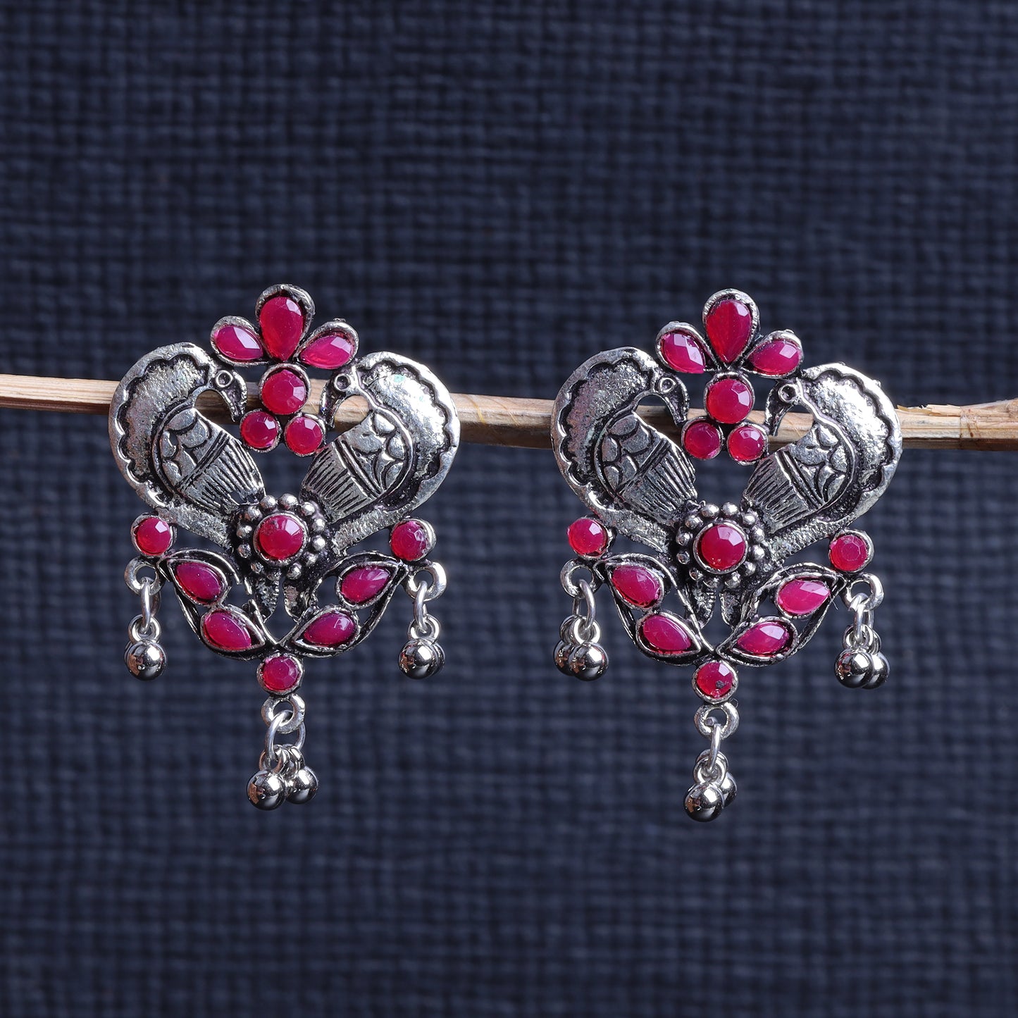 Bulbul Bling Party Studds earrings (Red)