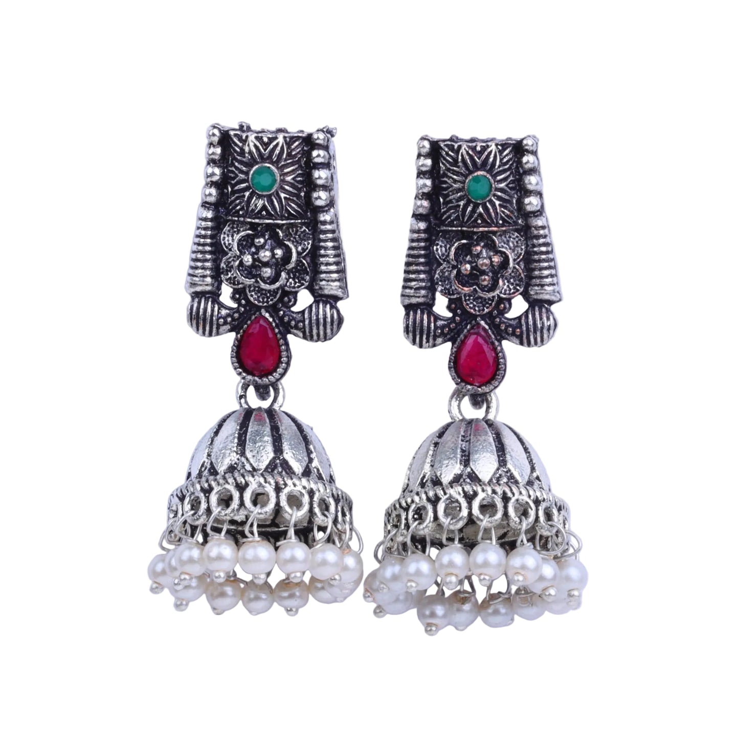 Temple bells jhumki earrings (Multicolored)
