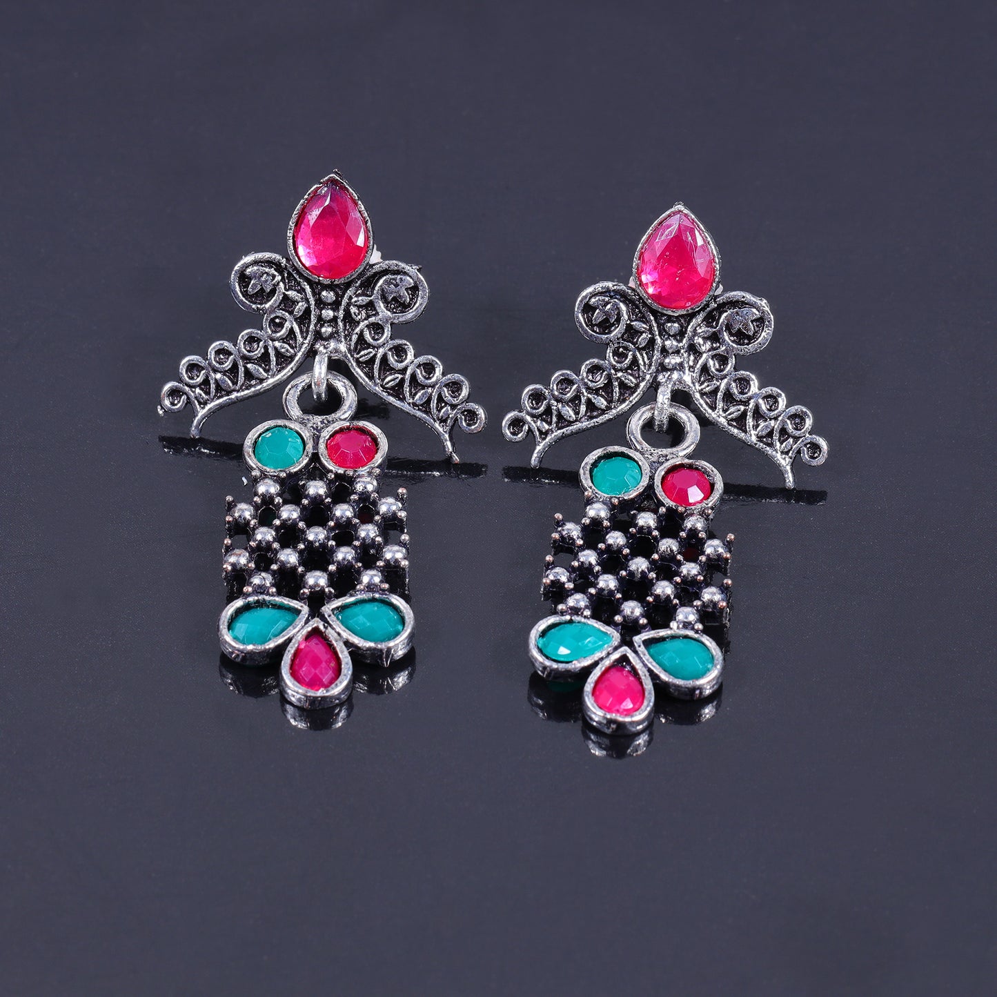 Twilight Tassles pearl dangler earrings (Multicolored)