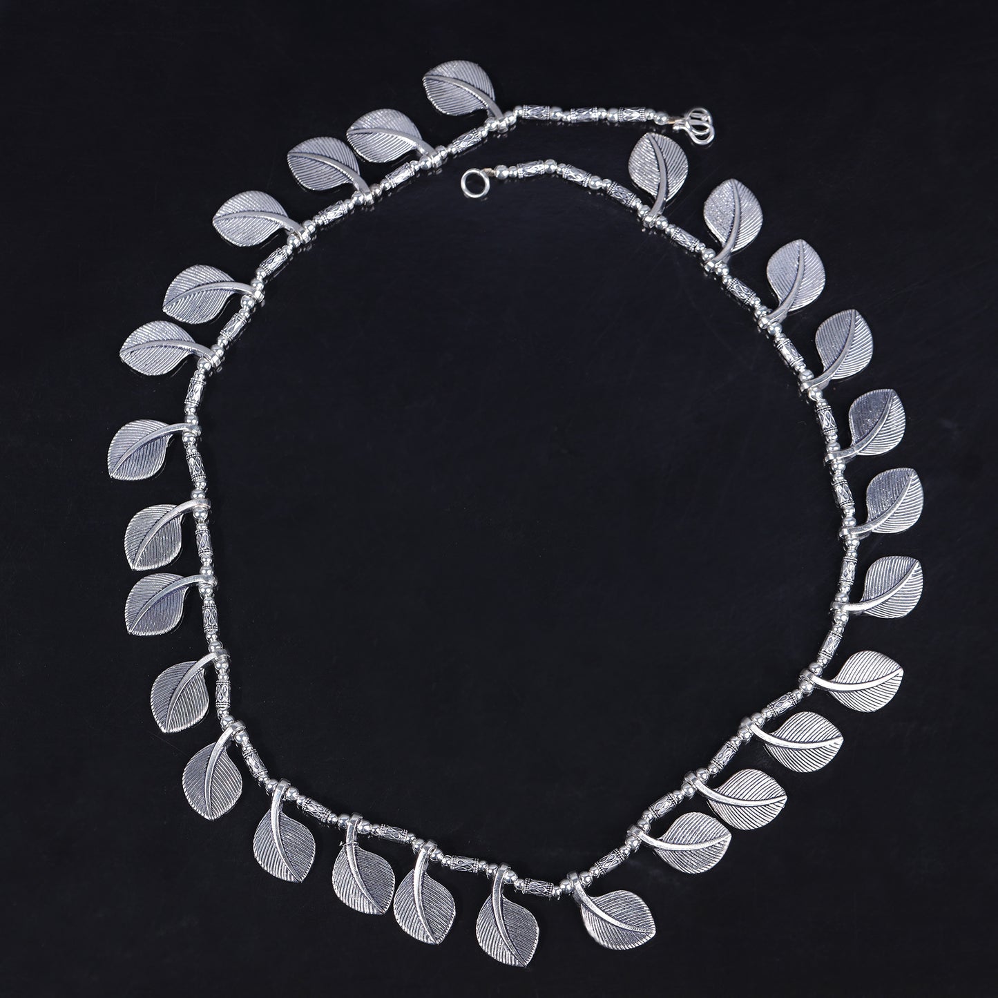 Leaf Petal Oxidised Neckpiece