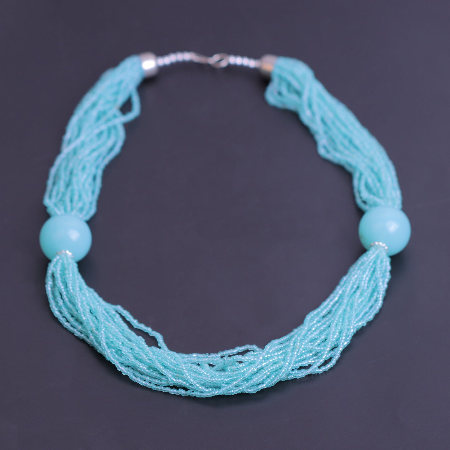 Aqua blue beaded neckpiece