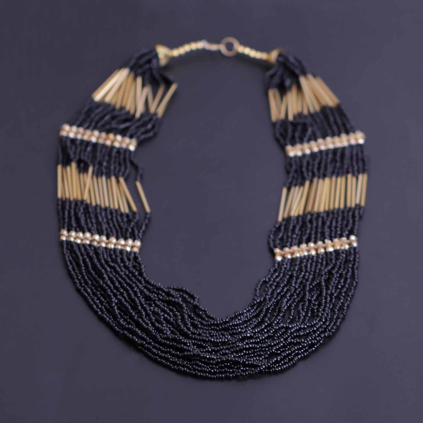 Golden Eclipse beaded neckpiece
