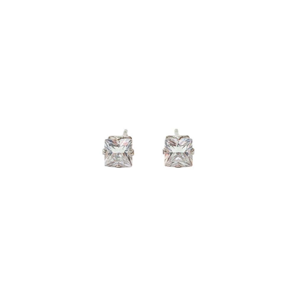 Zirconia Crystal Square Stud Earring